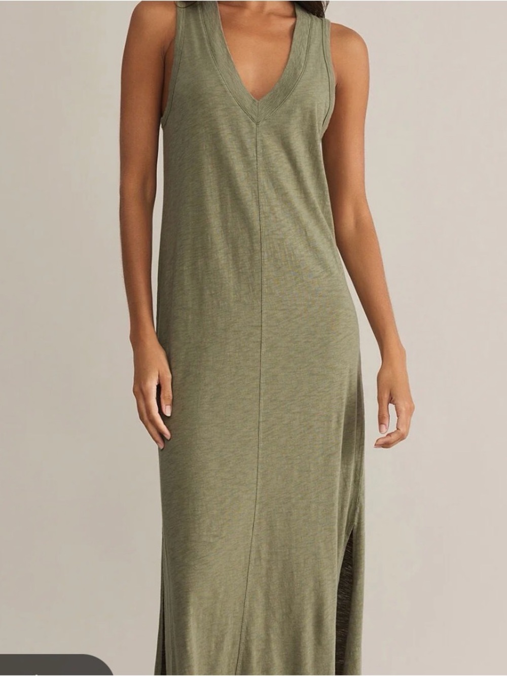 Z Supply Olive V-Neck Sleeveless Maxi Cover-Up